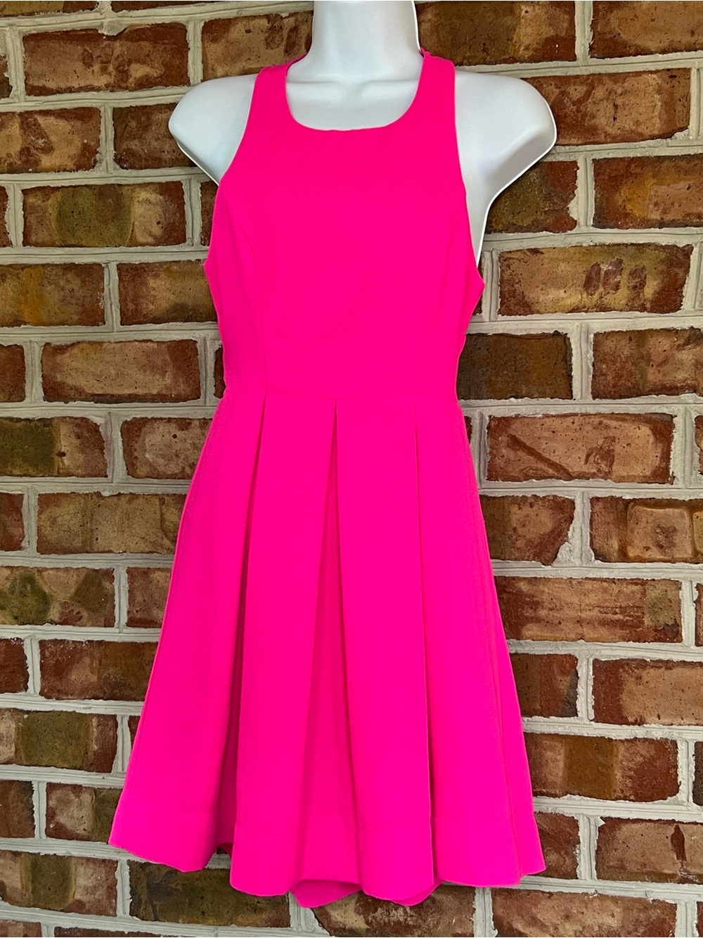 Lulu's Hot Pink Racerback Fit & Flare Mini Dress. Small